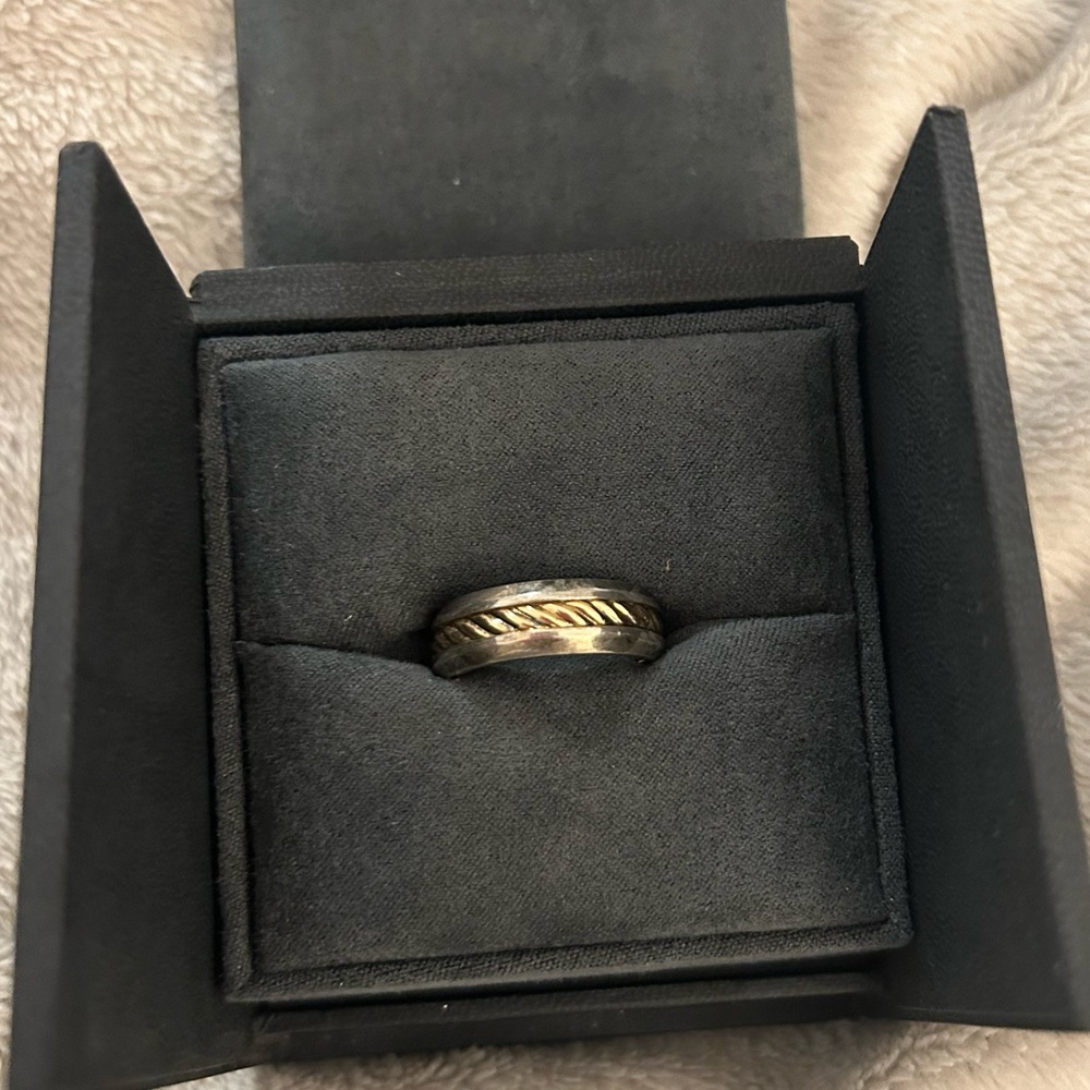 David your cable ring silver with 18k gold center